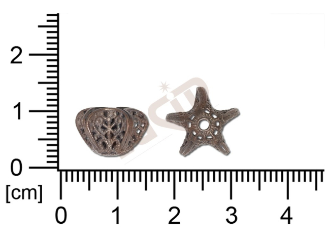 Filigrán, tvarový výlisek, hvězda, 13x13mm, tvarovaný, prořezávaný