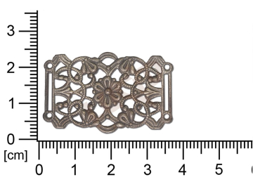 Filigrán, tvarový výlisek, čtyřúhelník, 35x22mm, prořezávaný