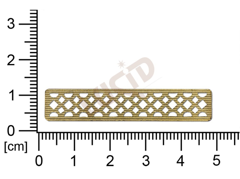 Filigrán, tvarový výlisek, čtyřúhelník, 47x9mm, prořezávaný