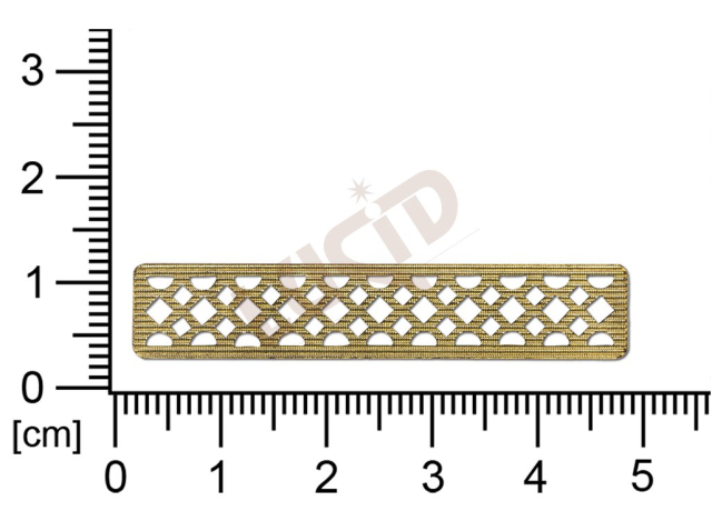 Filigrán, tvarový výlisek, čtyřúhelník, 47x9mm, prořezávaný