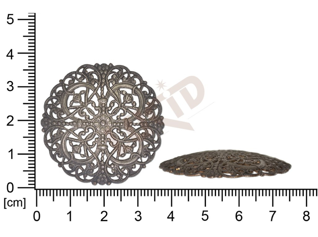 Filigree, Filigree, fancy shape, round, without  loops, cut-out