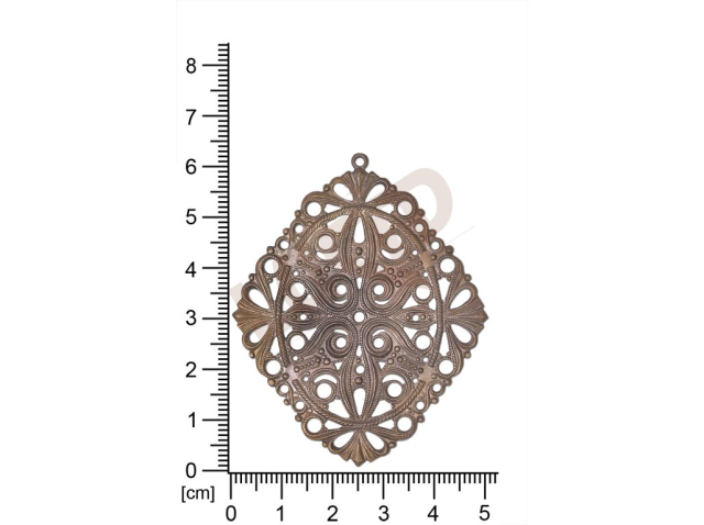 Filigrán, tvarový výlisek, ostatní s očkem, 62x50mm, prořezávaný