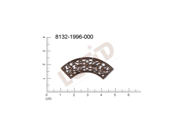 Filigree, fancy shape, other, without  loops, cut-out 39.0x15.0mm