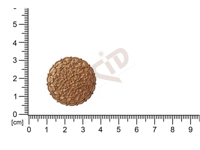 Filigrán, tvarový výlisek, kulatý, 27x27mm, neprořezávaný