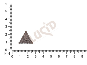 Filigrán, tvarový výlisek, trojúhelník, bez oček , 18x18mm, neprořezávaný