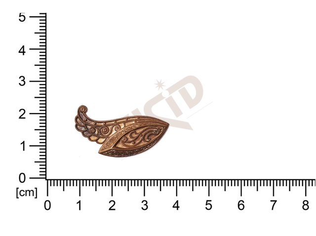 Filigrán, tvarový výlisek, bez oček  30.0x28.0mm