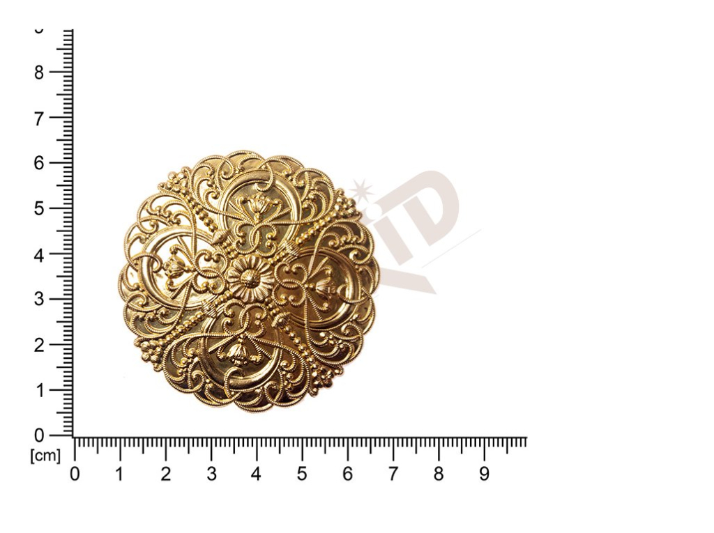 Filigree, fancy shape, round, without  loops 60.0mm