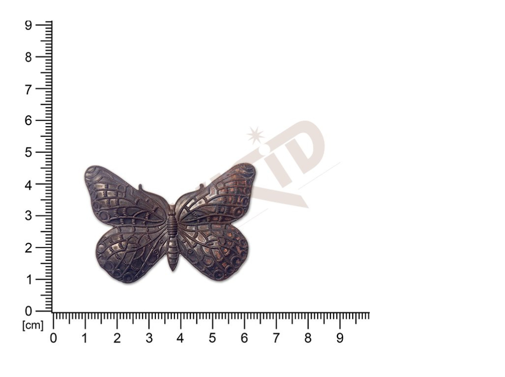 Filigree, fancy shape, animals, butterflies , without  loops 55.0x20.0mm