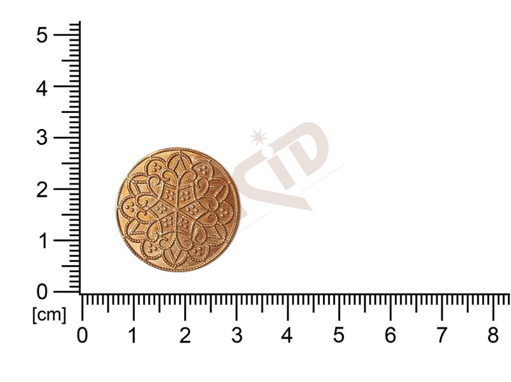 Filigrán, tvarový výlisek, kulatý, bez oček  neprořezávaný
