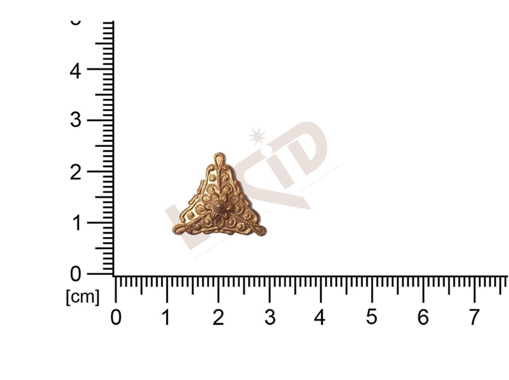 Filigrán, tvarový výlisek, trojúhelník, bez oček , neprořezávaný