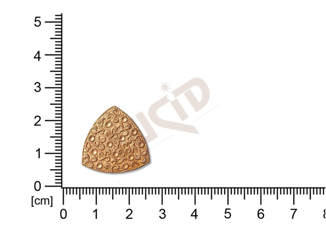 Filigrán, tvarový výlisek, trojúhelník, bez oček , neprořezávaný