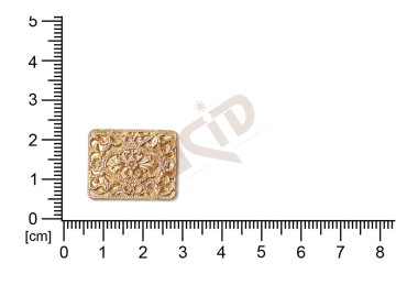 Filigrán, tvarový výlisek, čtyřúhelník, bez oček  23.0x17.0mm