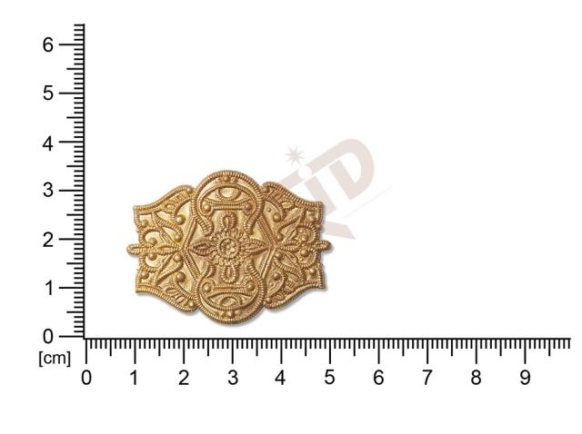 Filigrán, tvarový výlisek, ostatní, bez oček , 42x32mm, neprořezávaný