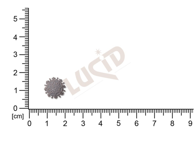 Filigrán, tvarový výlisek, kulatý, 12x12mm, tvarovaný, neprořezávaný