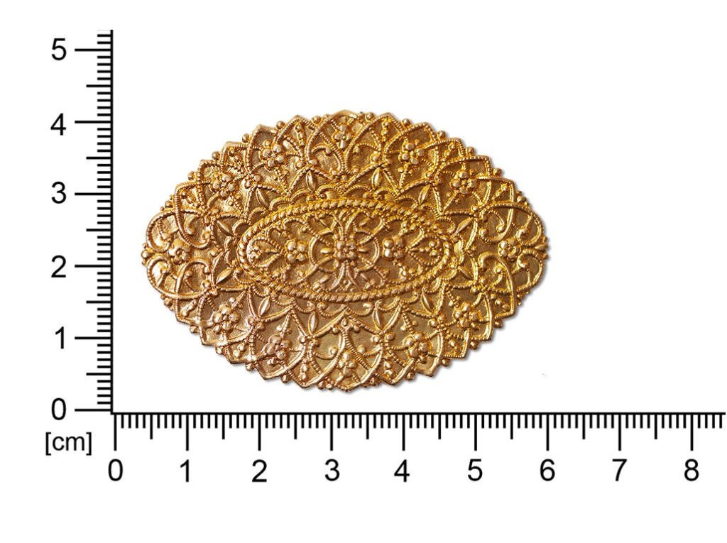 Filigree, fancy shape, oval, without  loops 56.0x39.0mm