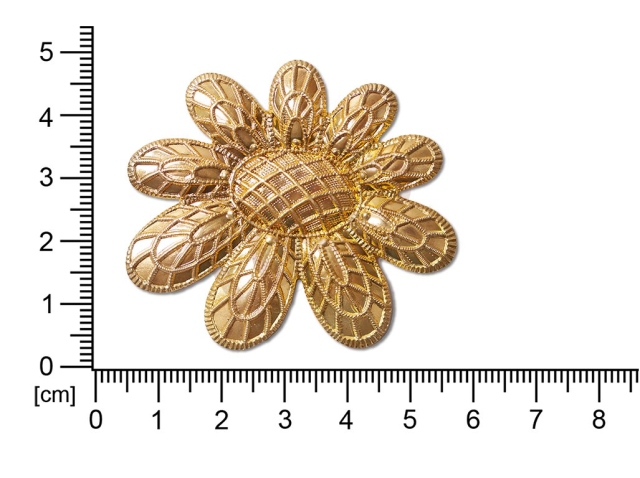 Filigree, fancy shape, plant motives flowers, flower motives , without  loops 46.0x54.0mm