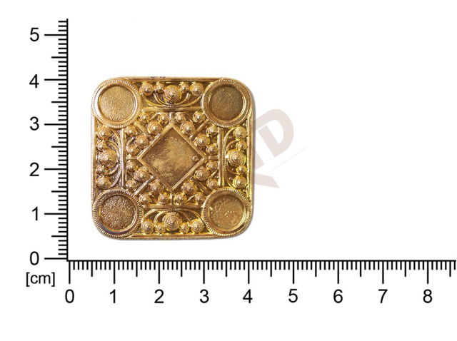 Filigrán, tvarový výlisek, čtyřúhelník bez oček  37x36mm