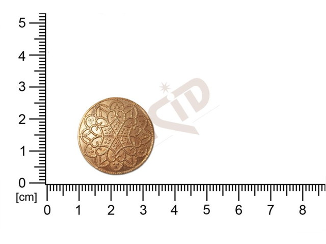 Filigrán, tvarový výlisek, kulatý bez oček  25mm, tvarovaný