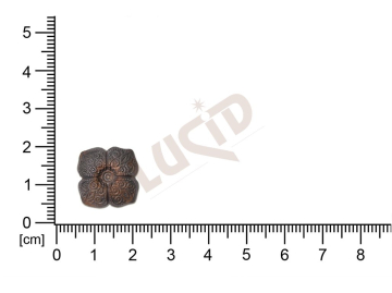 Filigrán, tvarový výlisek, rostlinné motivy kytky, květinové motivy bez oček (svěšovacích) 19x16mm,