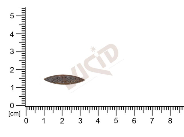 Filigrán, tvarový výlisek, ostatní, bez oček  23x6mm