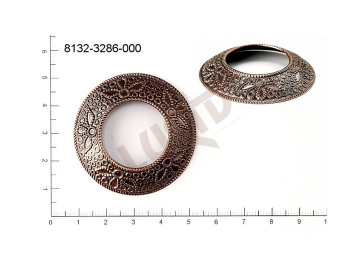 Filigree, fancy shape, round, without  loops 45.0mm