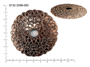 Filigree, fancy shape, round, without  loops 68.0mm