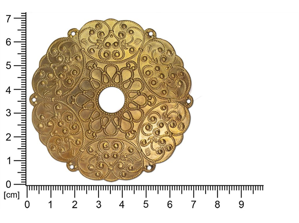 Filigree, fancy shape, round, with 6 loops 