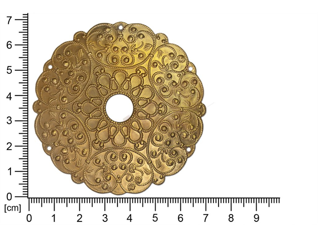 Filigree, fancy shape, round, with 5 loops 