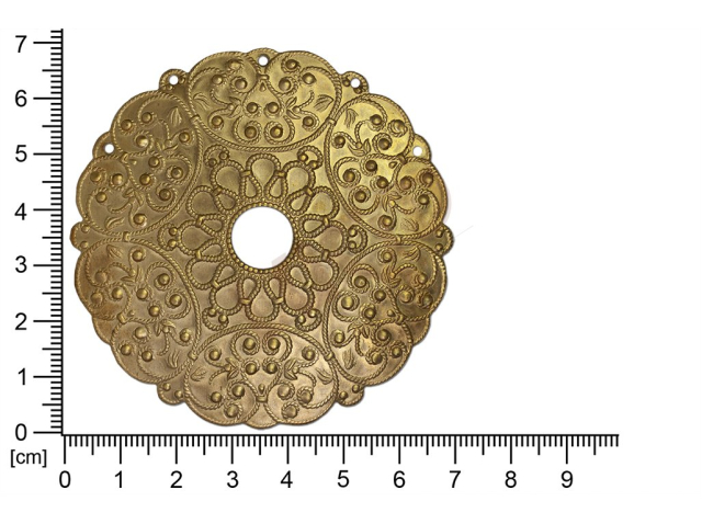 Filigree, fancy shape, round, with 5 loops 