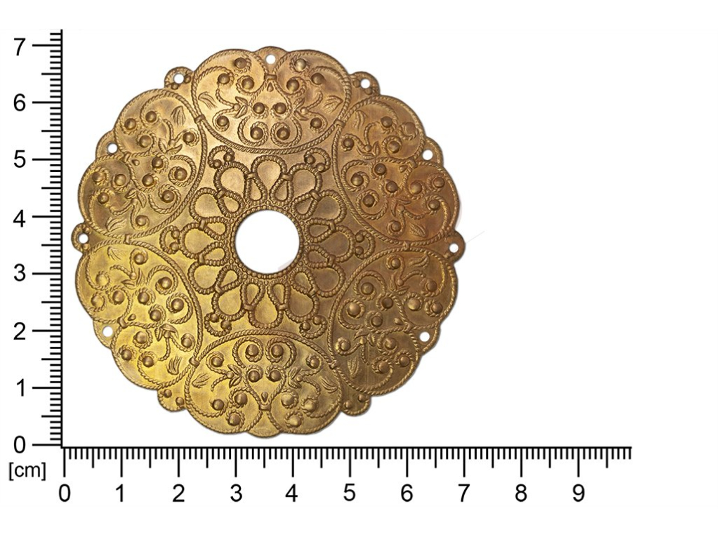 Filigree, fancy shape, round, with 9 loops 