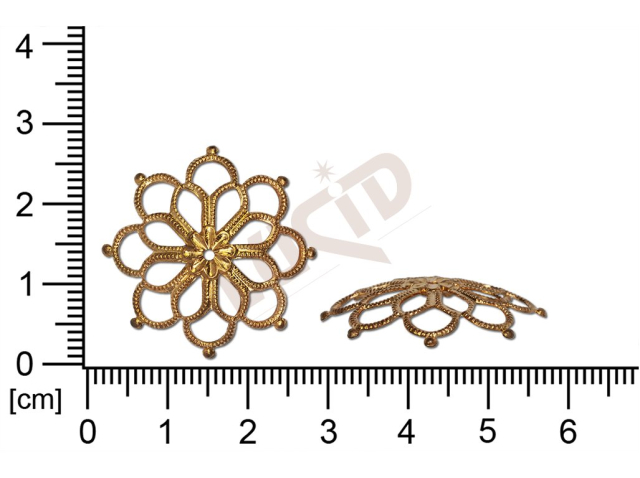 Filigree, fancy shape, plant motives flowers, flower motives , without  loops 26.0mm