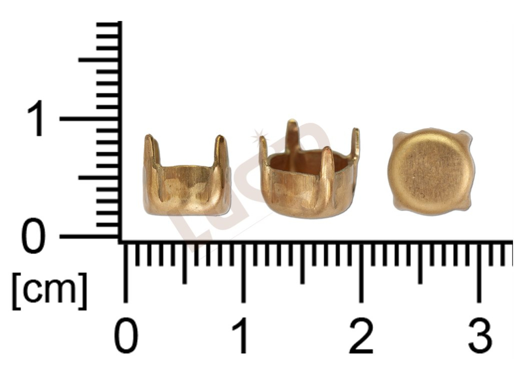 stone setting, round, stone ss35.0 , with base, with prongs