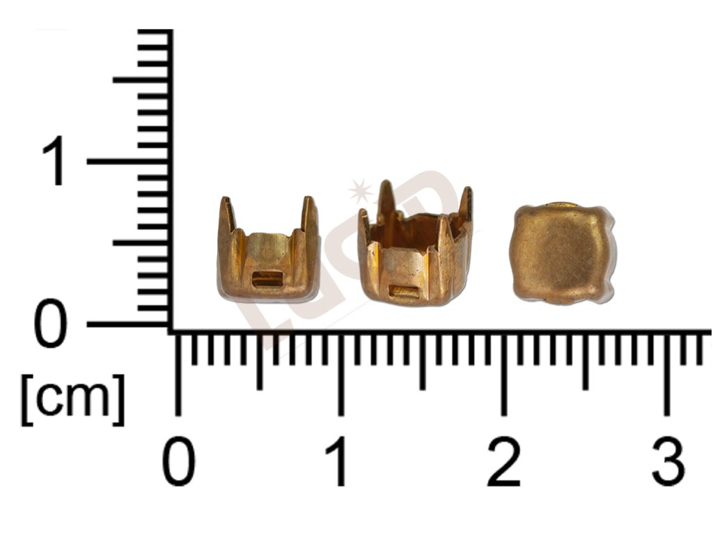 stone setting round, stone ss30.0, sew-on, 2 holes, with base, with prongs