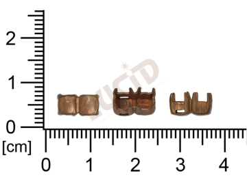 double setting, round, 2 x stones ss19.0, sew-on, 2 holes, with base, with prongs