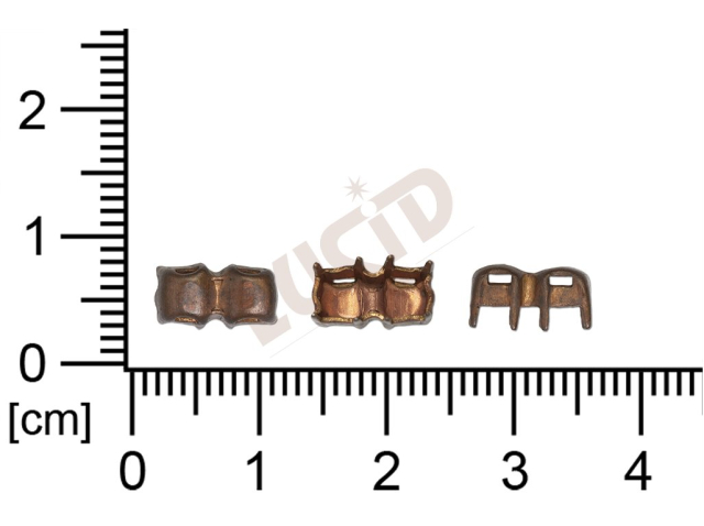 double setting, round, 2 x stones ss19.0, sew-on, 4 holes,with base, with prongs