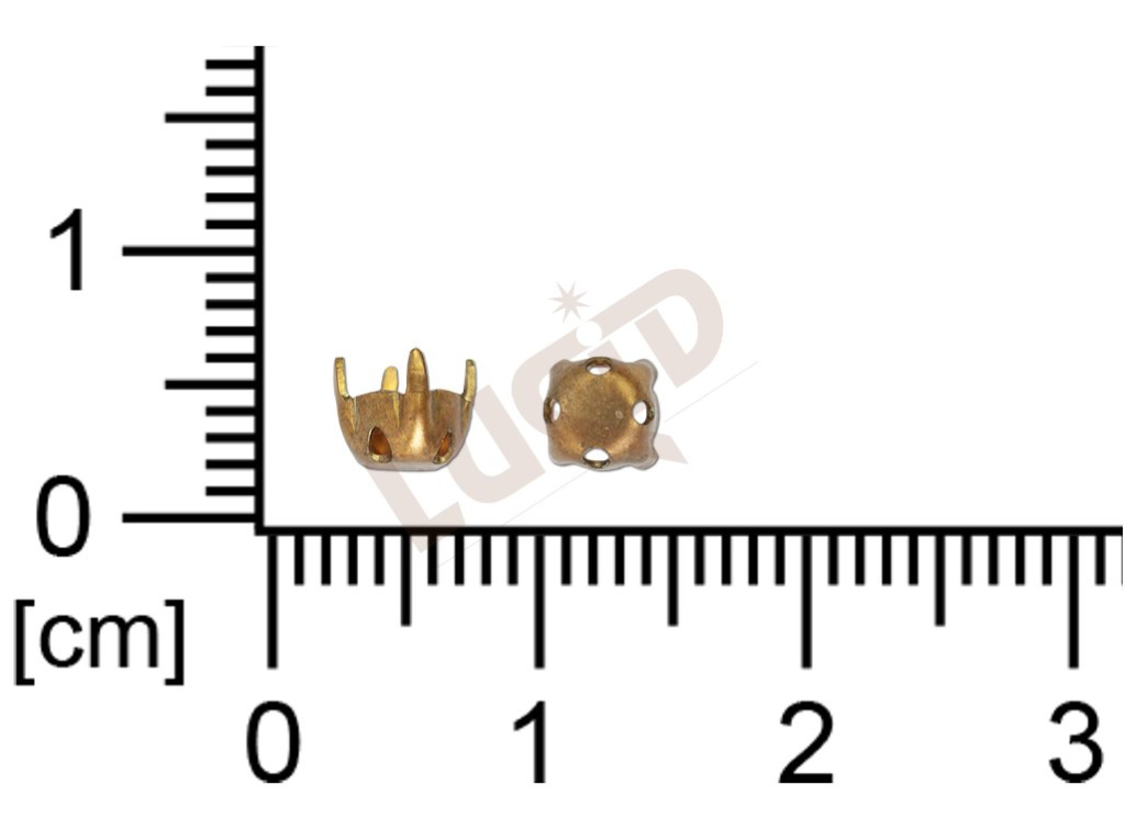 Kotlík kulatý, kámen ss19.0, našívací 4 dírky do kříže, se dnem, s krapnami