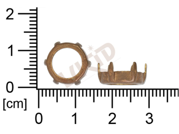 Stone setting, round, Stone ss48.0, open, with 6 prongs