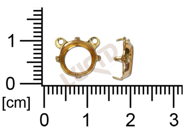 Kotlík kulatý, šanelový, plochý kámen ss37.0/8 .0mm, bez dna, s krapnami,s 2 očky