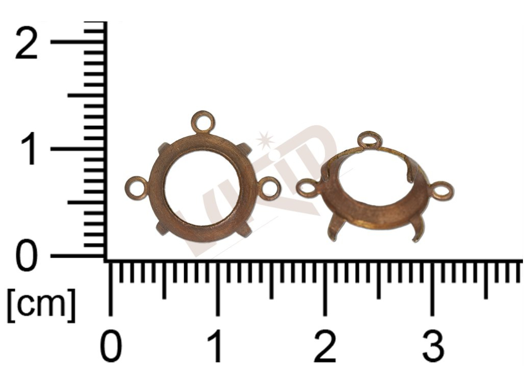 Kotlík kulatý, šanelový, plochý kámen ss45.0/10.0mm, bez dna, s krapnami, s 3 očky