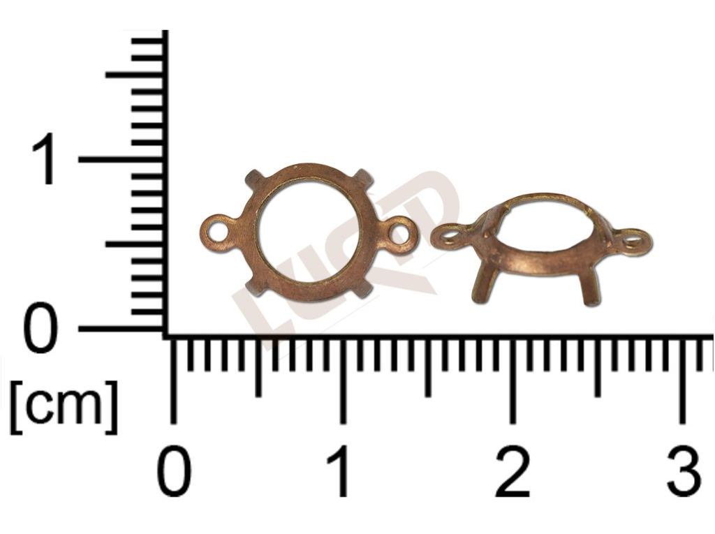 Kotlík kulatý, šanelový, plochý kámen ss37.0/8.0mm, bez dna, s krapnami, s 2 očky