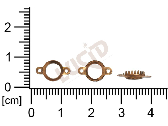 Stone setting, round, Stone ss29.0, SW, chanell, open, with prongs, 2 loops