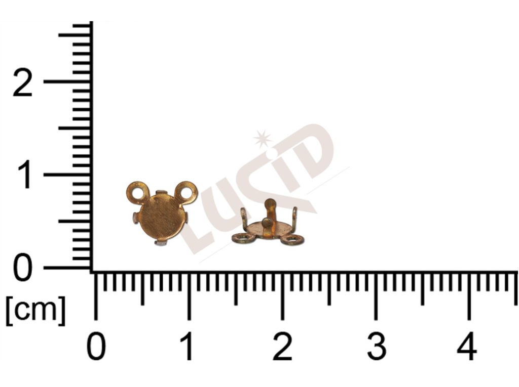 stone setting, round, stone ss 20.0, chanell, with base, prongs, 2 loops