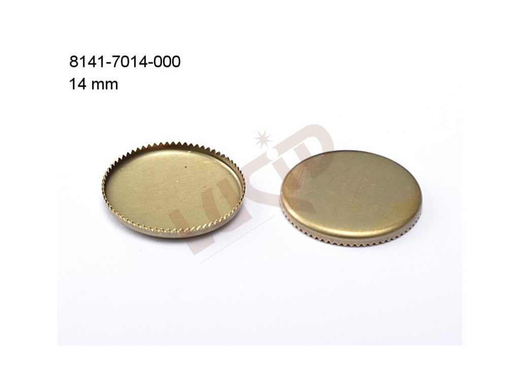 stone setting round, flat stone 14.0mm, with base, without prongs 