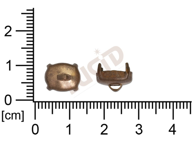 Kotlík ovál, kámen knoflíkový, 10.0x8.0mm, se dnem, s krapnami