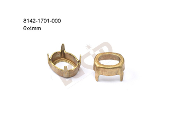 Stone setting, oval, Stone  6.0x4.0mm, open, with prongs