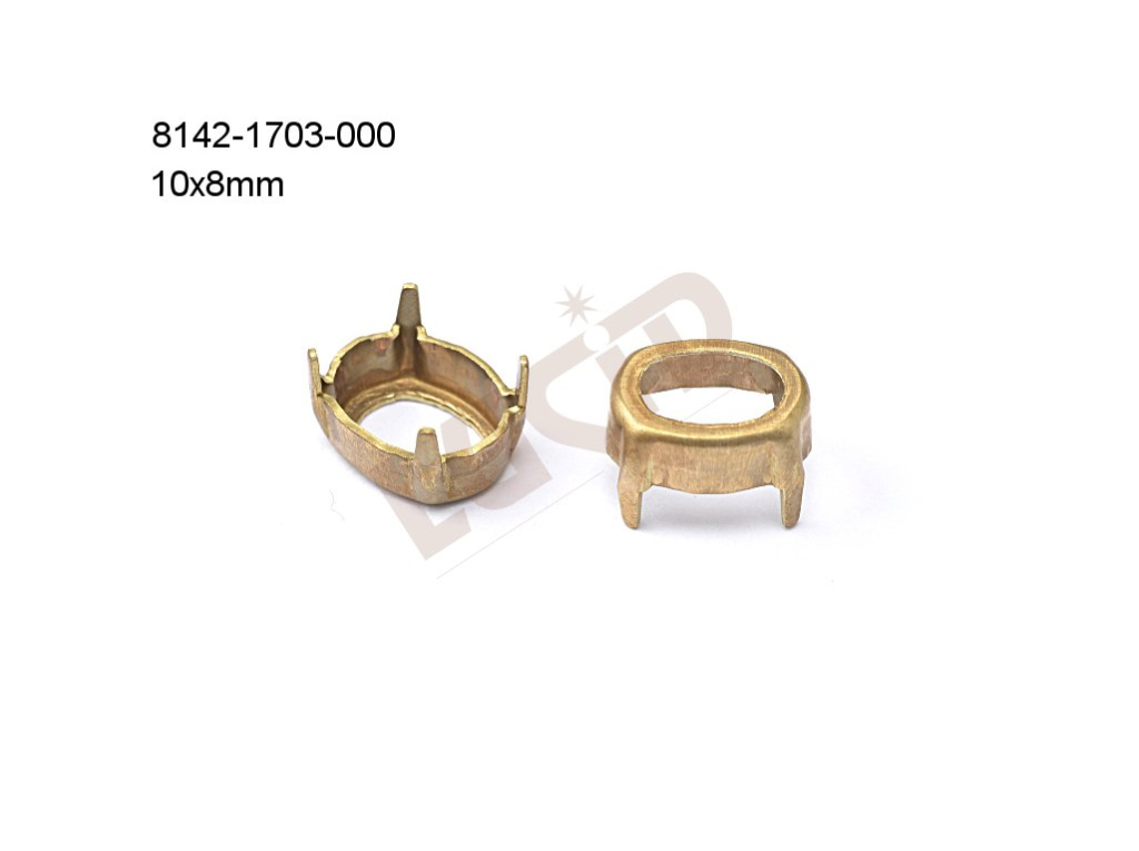 Stone setting, oval, Stone  10.0x8.0mm, open, with prongs