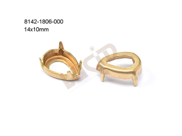 Stone setting, pears, Stone 14.0.0x10.0mm, open, with prongs