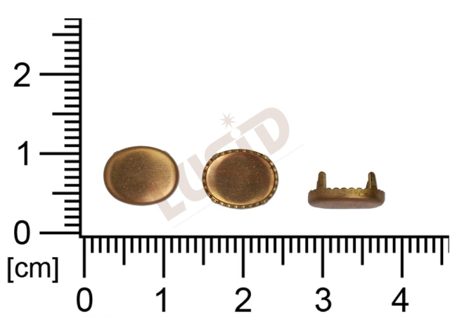 Kotlík ovál, kámen 8.0x6.0mm, plochý, se dnem, s krapnami