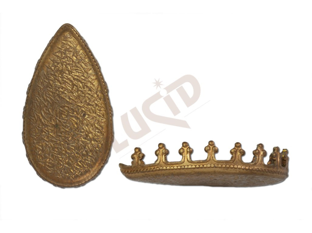 stone setting, pears, stone 18.0x13.0mm, french and fancy, flat base, with prongs