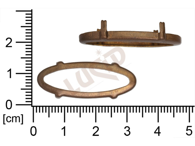 Kotlík ovál, kámen 32.0x11.0mm, bez dna, s krapnami